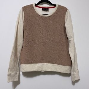 Marmot Sherpa Sweatshirt Tan Brown Fleece Crew Neckline Pullover Womens M